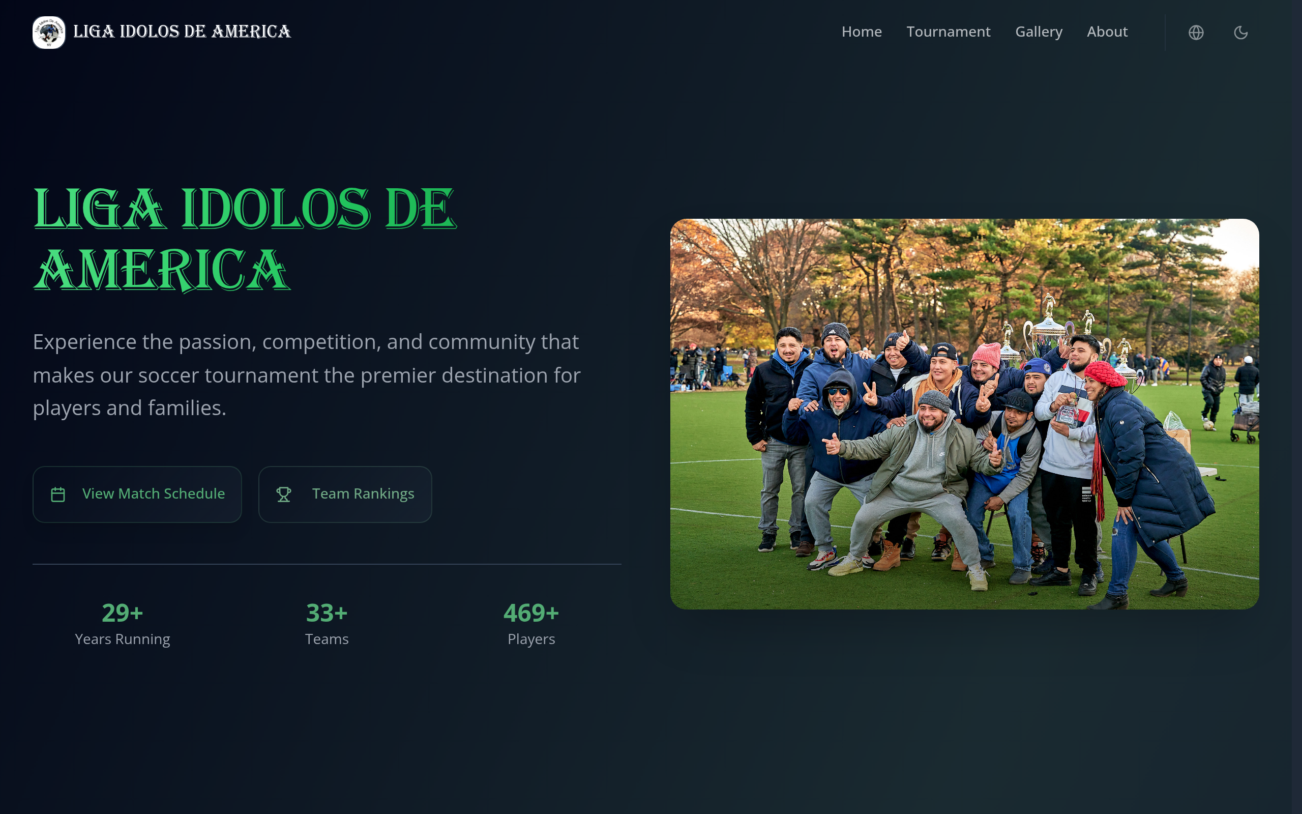 Screenshot of Soccer Tournament Manager project